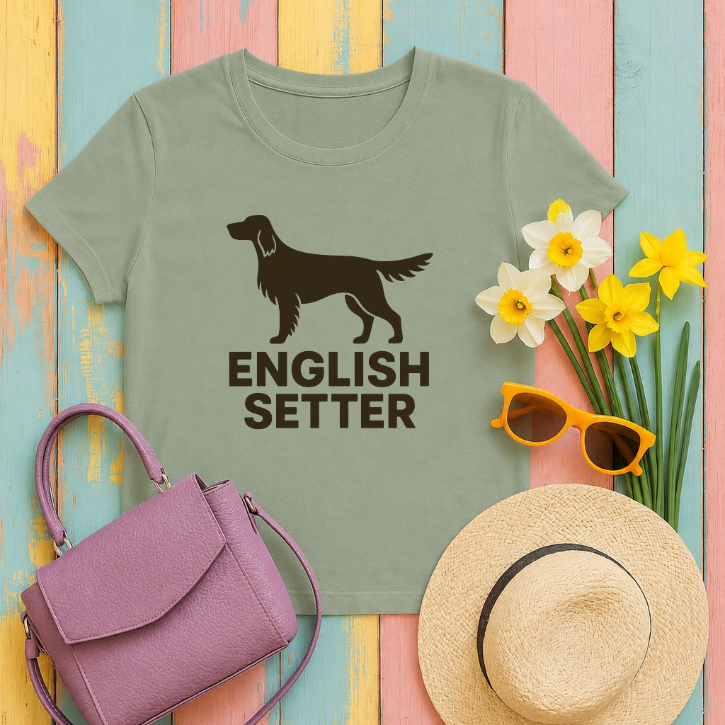 english setter breed-silhouette tee flat lay hero
