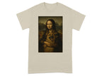 Mona Lisa with Dog Unique Graphic Tee