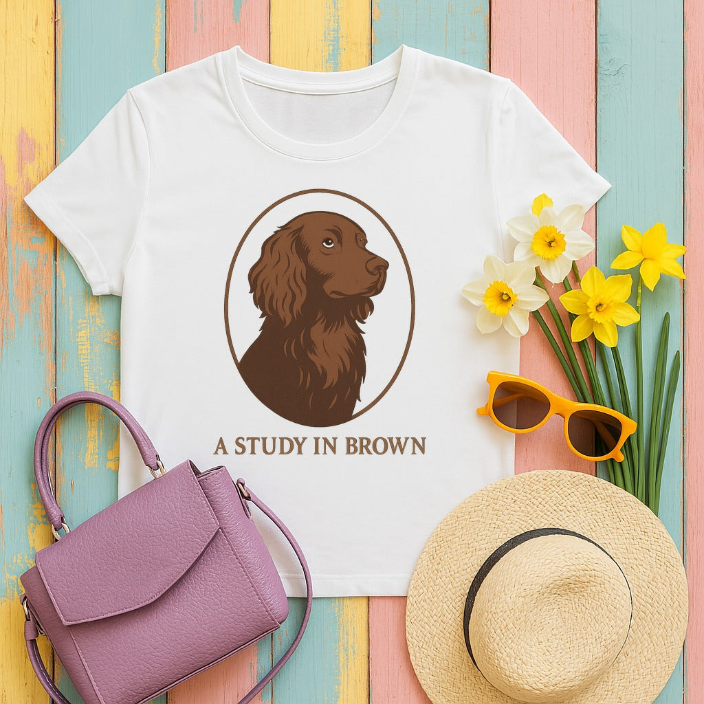Boykin Spaniel A Study in Brown T-shirt in White