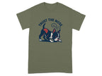 Green t-shirt with Boston terrier illustration and "Trust the Nose" text.
