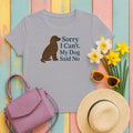 American Water Spaniel Sorry I Can't My Dog Said No Tee in Athletic Heather