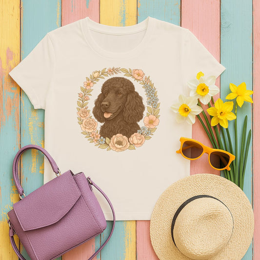 Cute Dog with Floral Frame Designs Fashion product