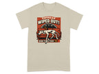 T-shirt graphic of a dog on a couch, text "Totally Wiped Out! Bone Tired Tour '74".