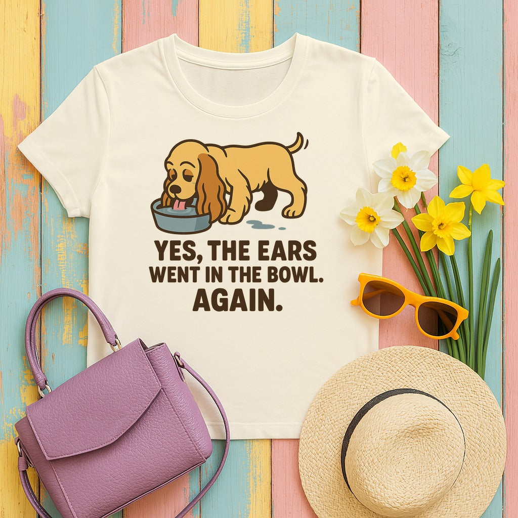 Cocker Ears in the Bowl Tee in Natural