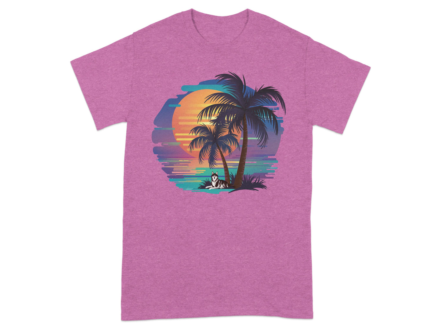 Sunset Beach Scene with Palm Trees T-shirt product