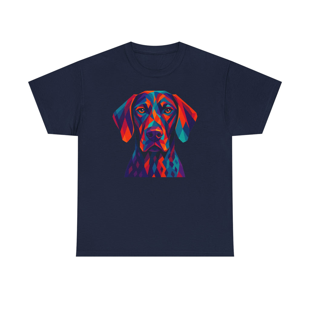Abstract Geometric Art Vizsla Portrait Colorful Design t-shirt, view 4