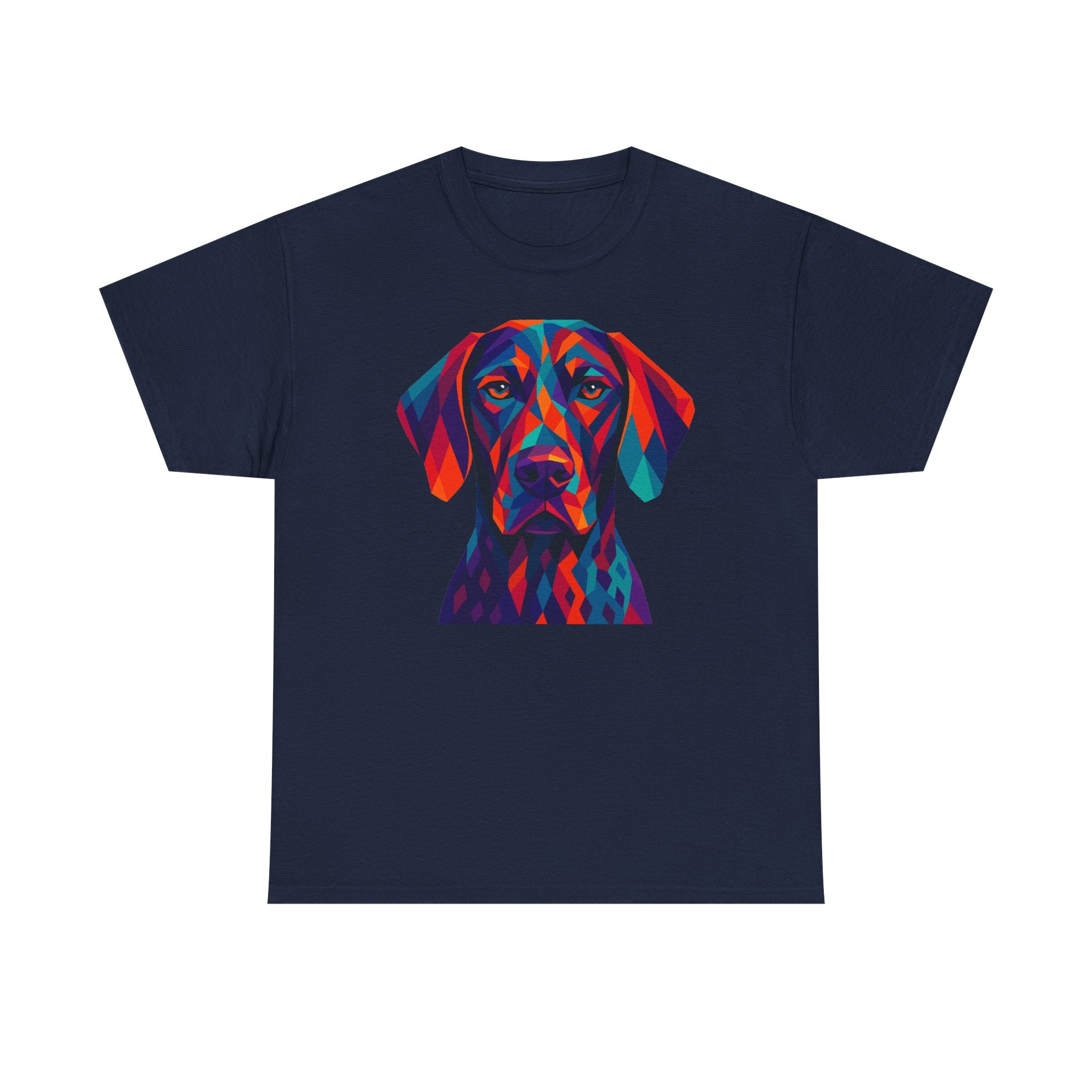 Abstract Geometric Art Vizsla Portrait Colorful Design t-shirt, view 4