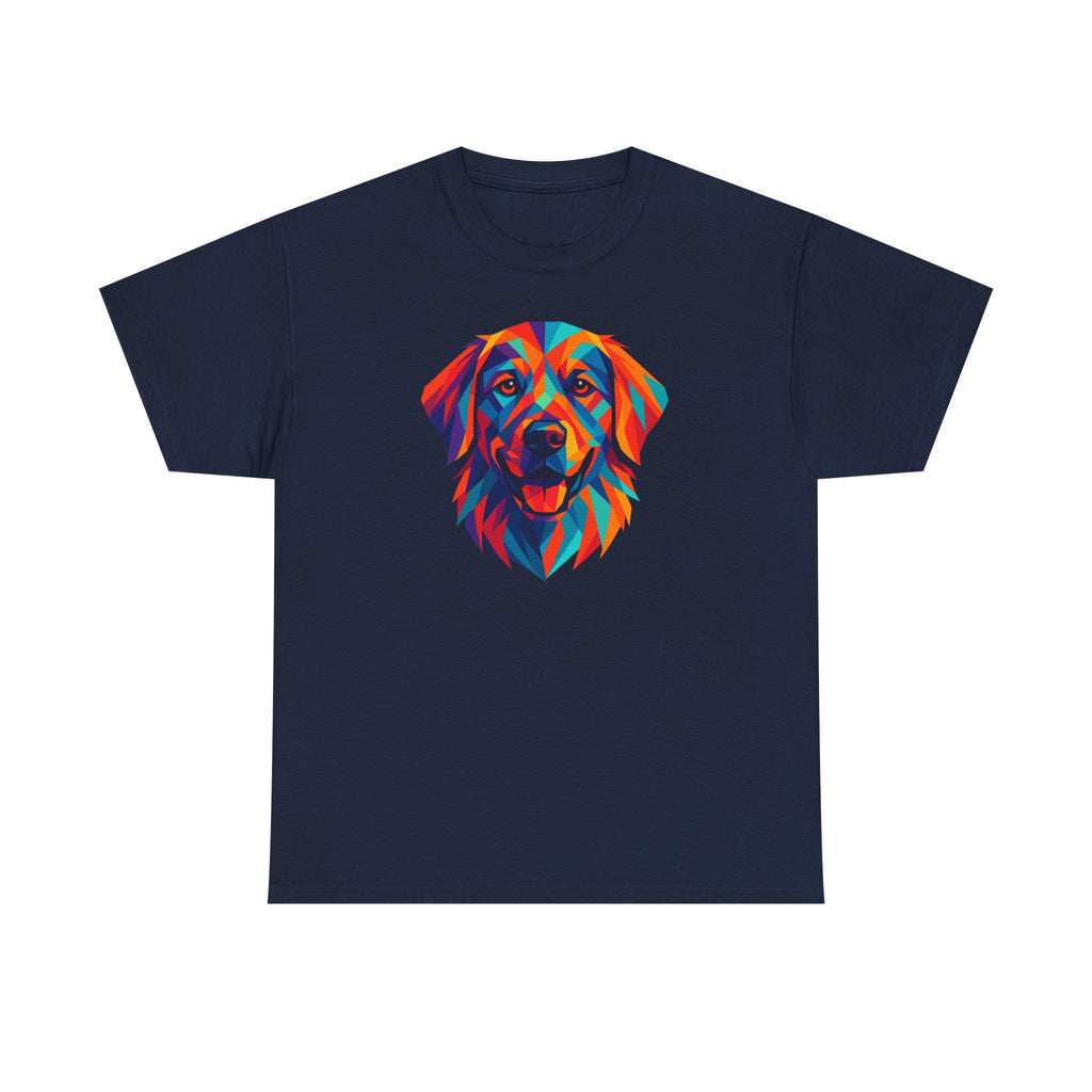 Geometric Golden Retriever Dog Colorful Art T-Shirt