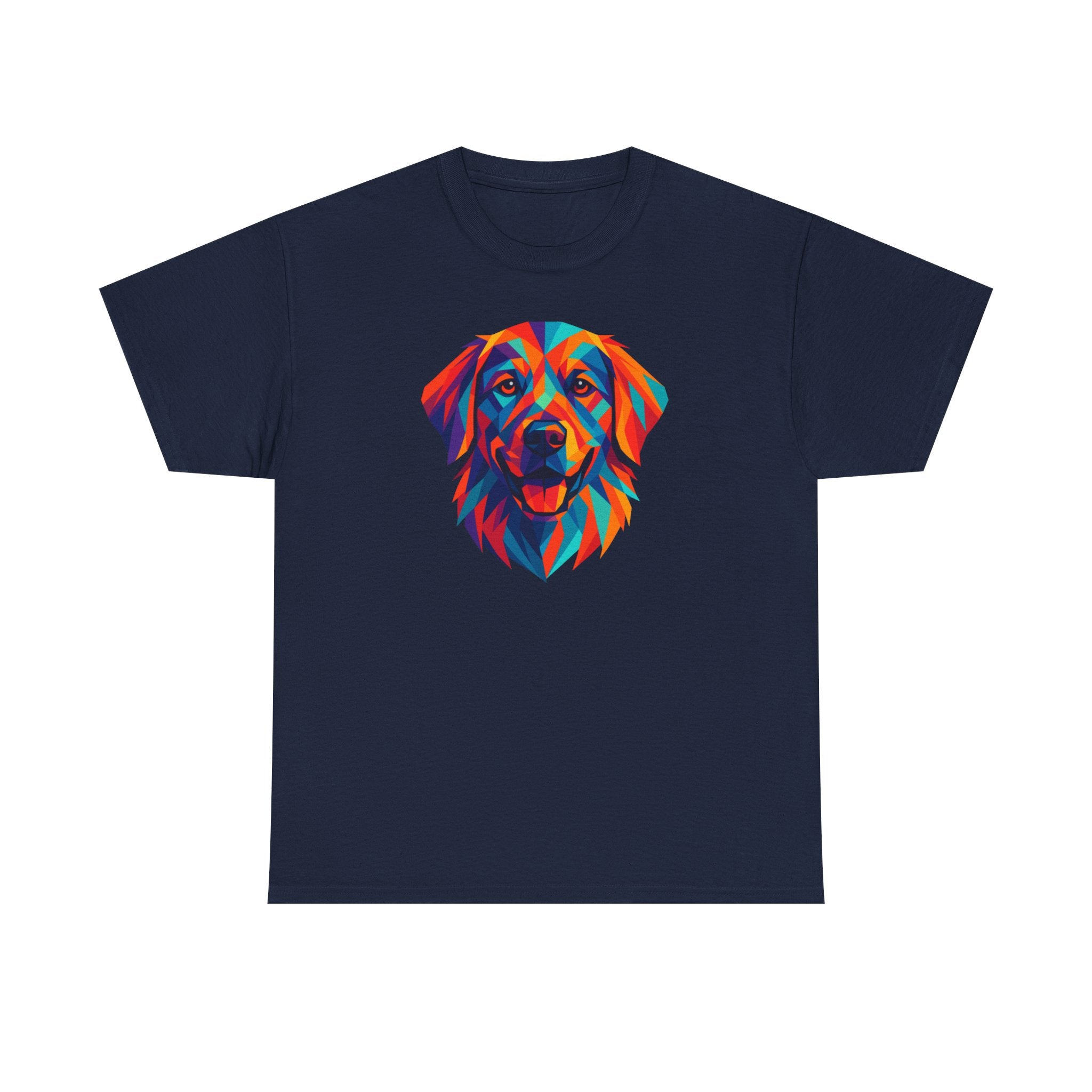 Geometric Golden Retriever Dog Colorful Art T-Shirt