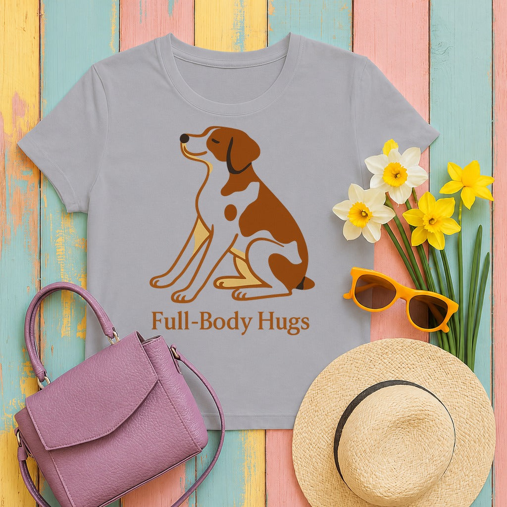 Brittany Spaniel Full-Body Hugs T-shirt in Athletic Heather