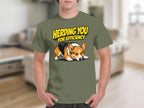 Corgi dog with text "HERDING YOU FOR EFFICIENCY" on a green t-shirt.
