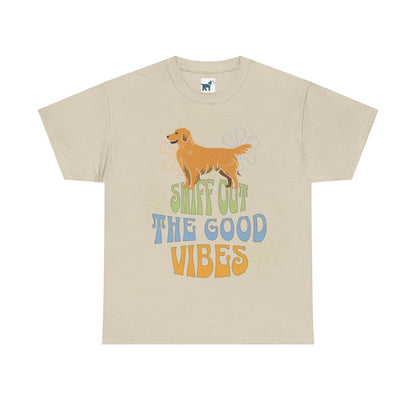 Sniff Out the Good Vibes Golden Retriever T Shirt Sand T-shirt