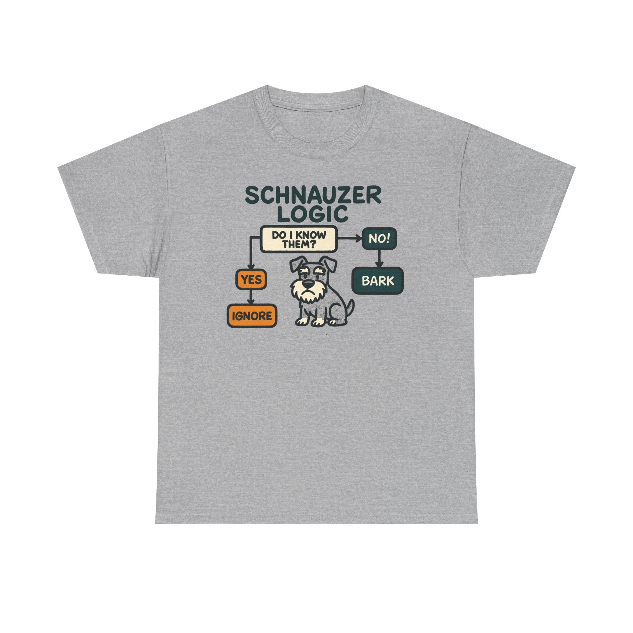 Schnauzer Logic Flowchart t-shirt, view 2