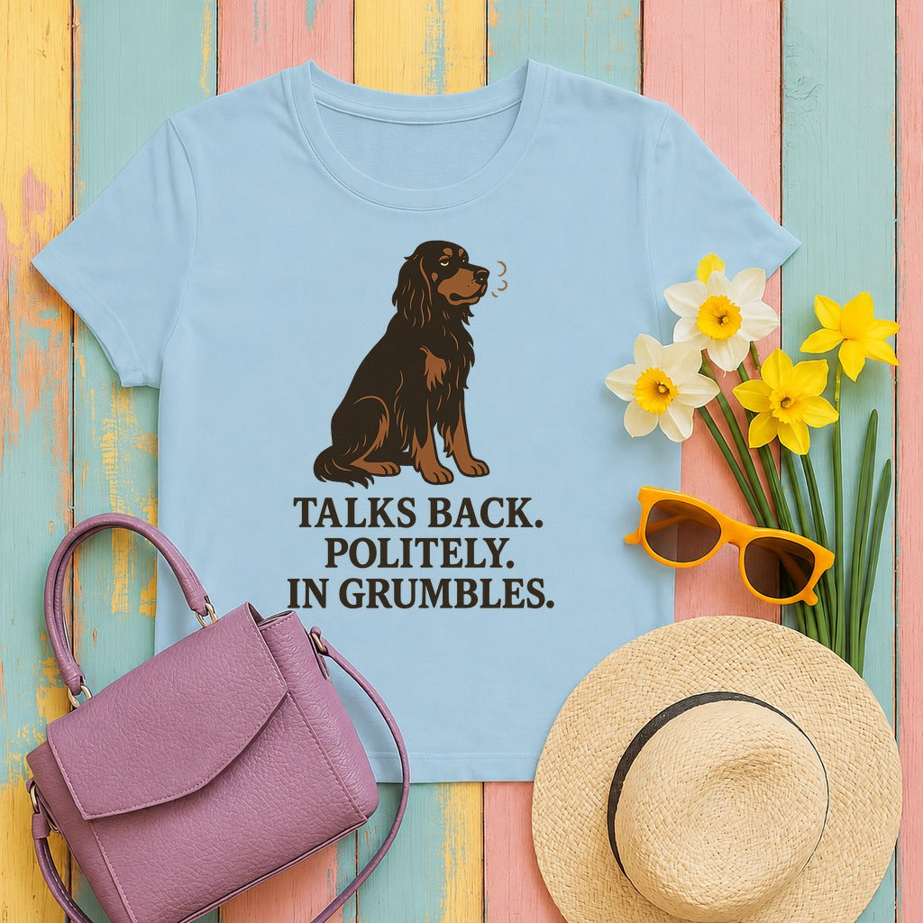 Gordon Talks Back in Grumbles Tee in Light Blue