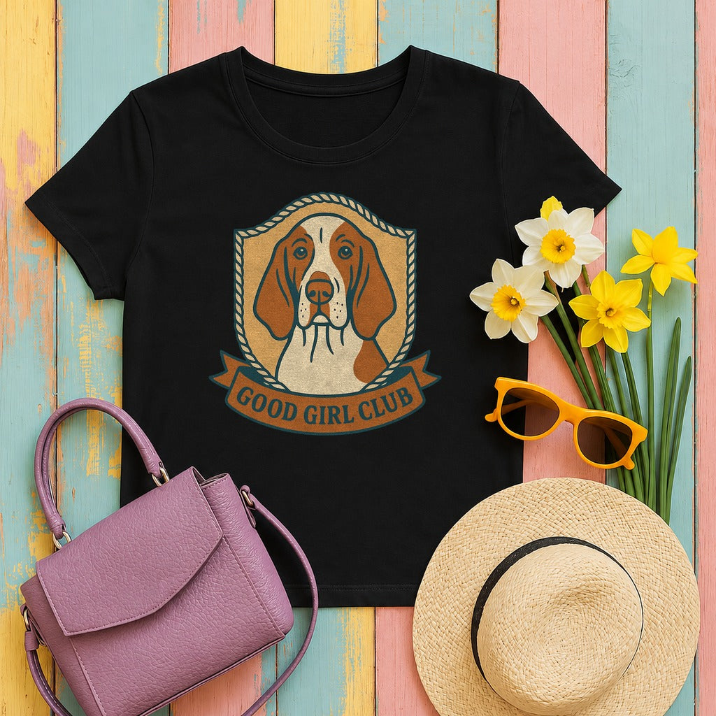 Bracco Italiano Good Girl Club Tee in Black