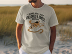 T-shirt with text "I HEARD YOU JUST FOLLOWED A SMELL INSTEAD" and cartoon dog.