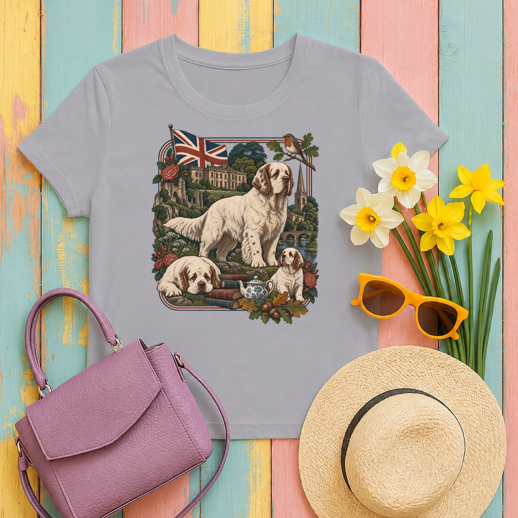 Clumber Spaniel England Heritage tee, Athletic Heather