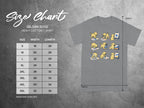 Gildan 5000 Heavy Cotton T-Shirt size chart with width and length measurements in inches.