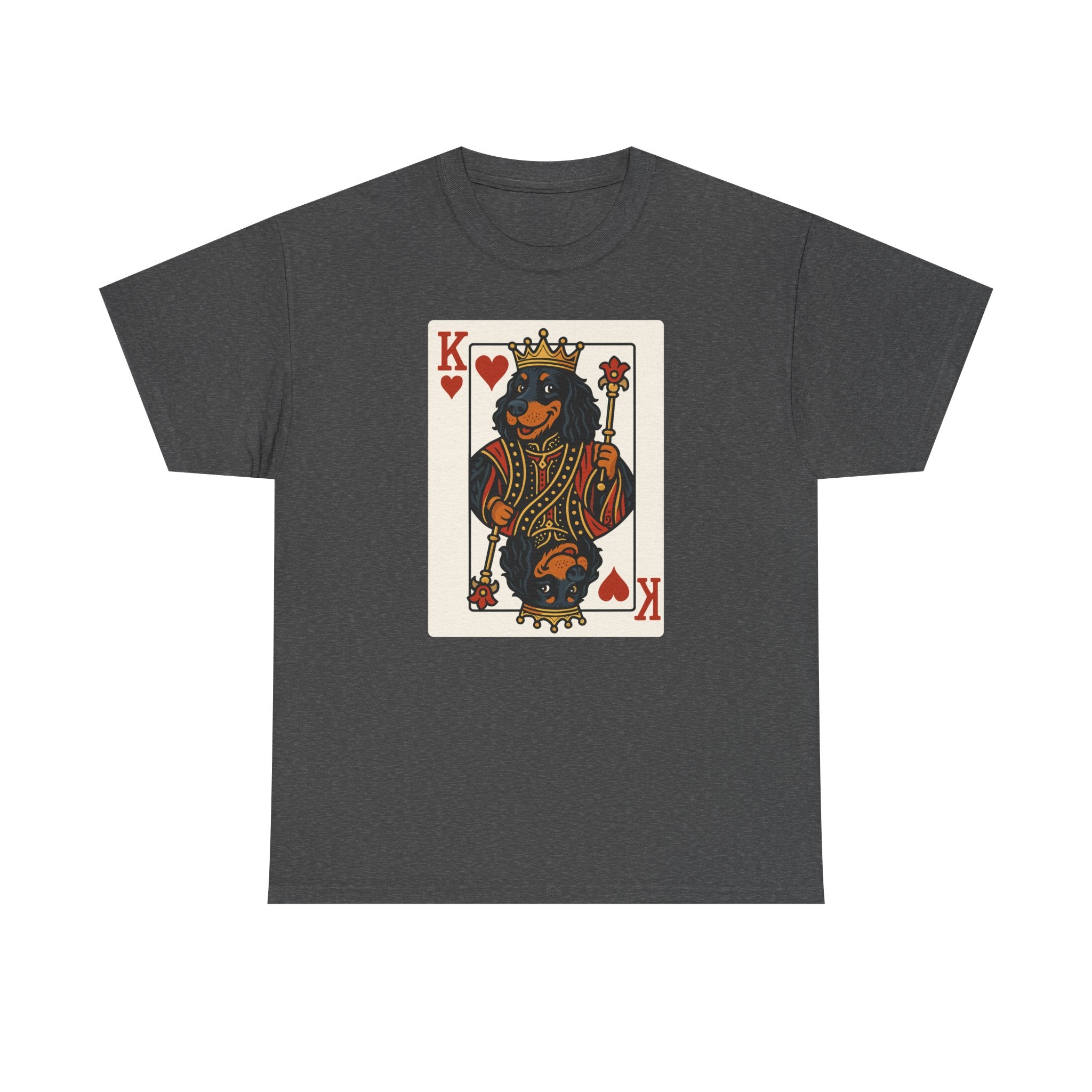 King Of Hearts Playing Card With Gordon Setter Illustration T-Shirt