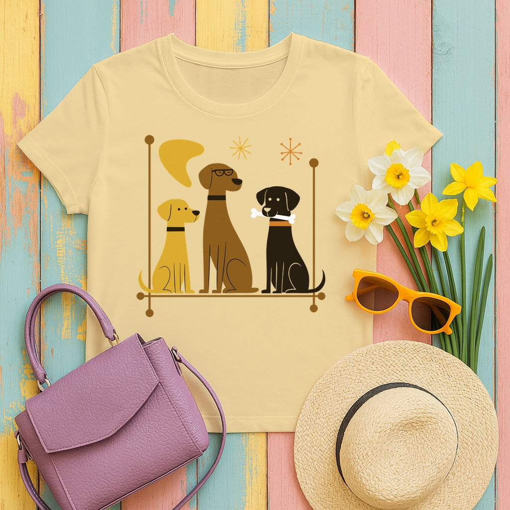 Retro Mid-Century Mod Labs T-Shirt in Yellow Haze