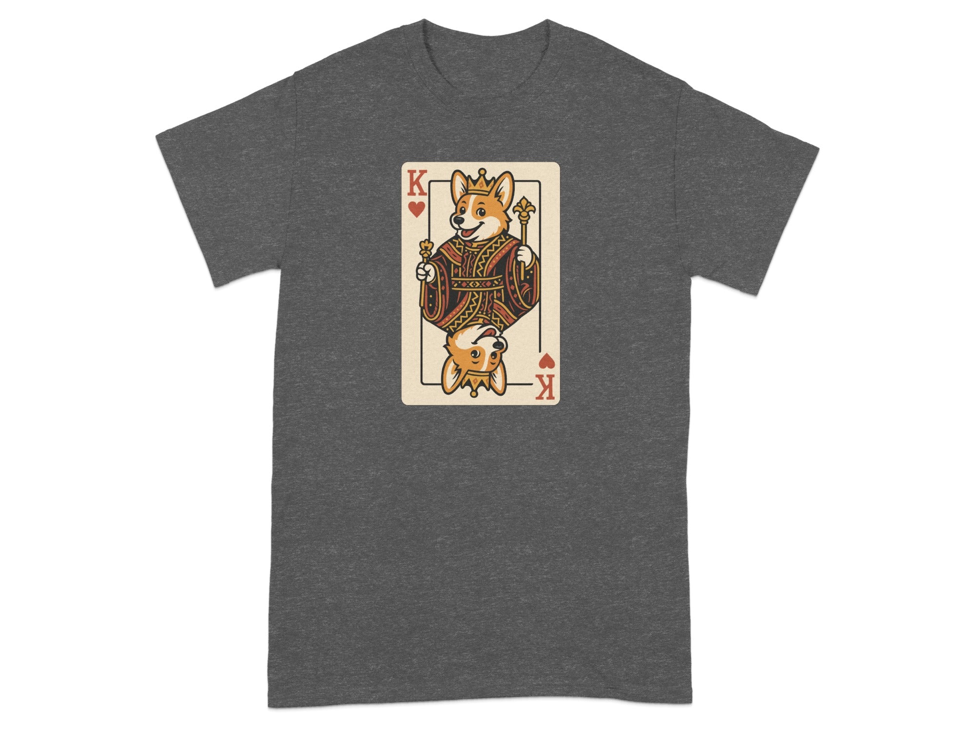 King of Corgis Funny Dog Playing Card Graphic T-Shirt