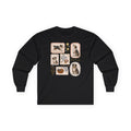 Aussie Life Vintage Stamps Long Sleeve Tee in Black