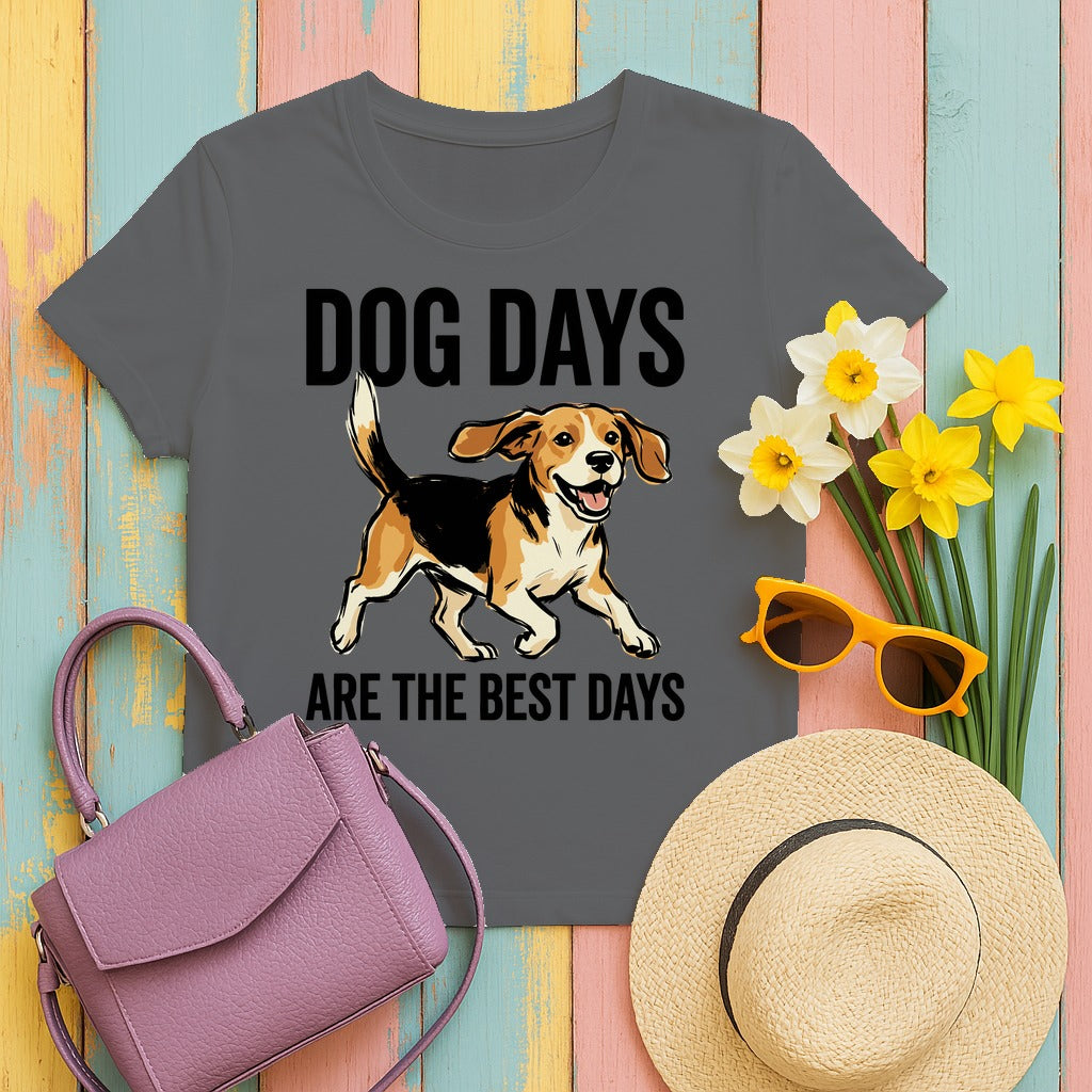 Joyful Beagle 'Dog Days' T-Shirt in Graphite Heather