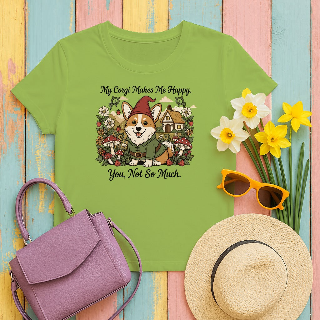 Corgi Gnome T-Shirt in Kiwi
