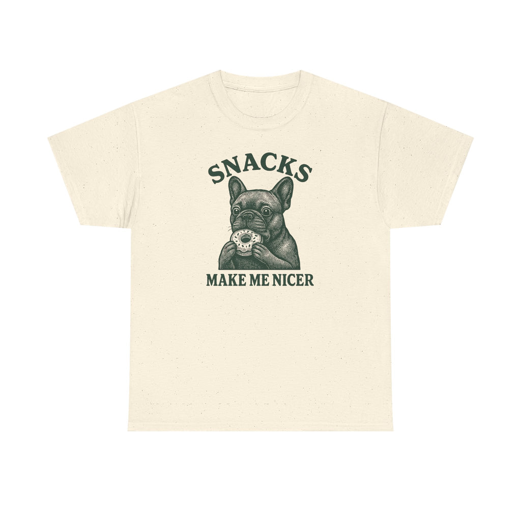 Snacks Make Me Nicer French Bulldog Lover Donut T-Shirt