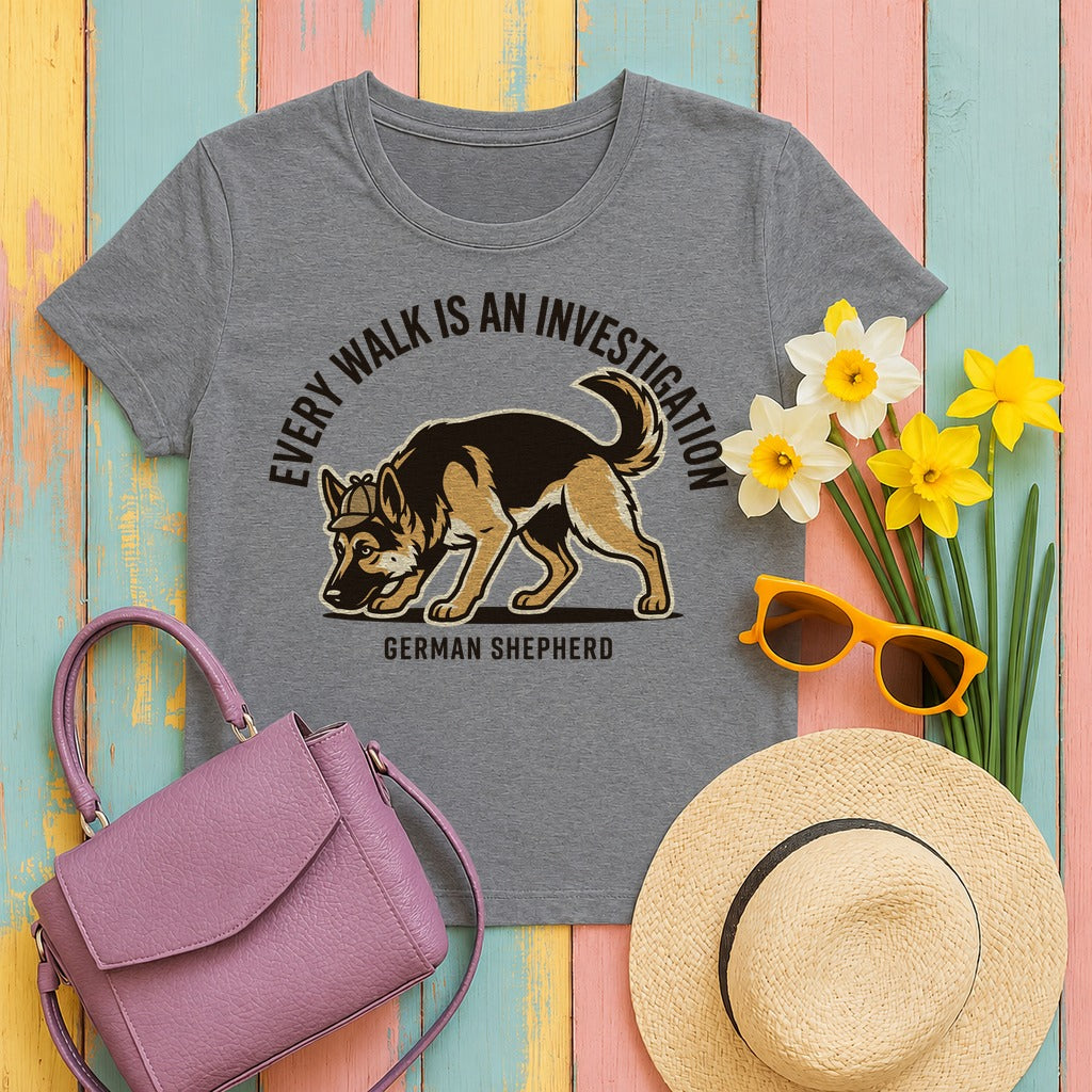 Investigator German Shepherd T-Shirt in Graphite Heather
