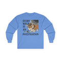 Every Walk Corgi Dog Detective Long Sleeve Tee in Carolina Blue