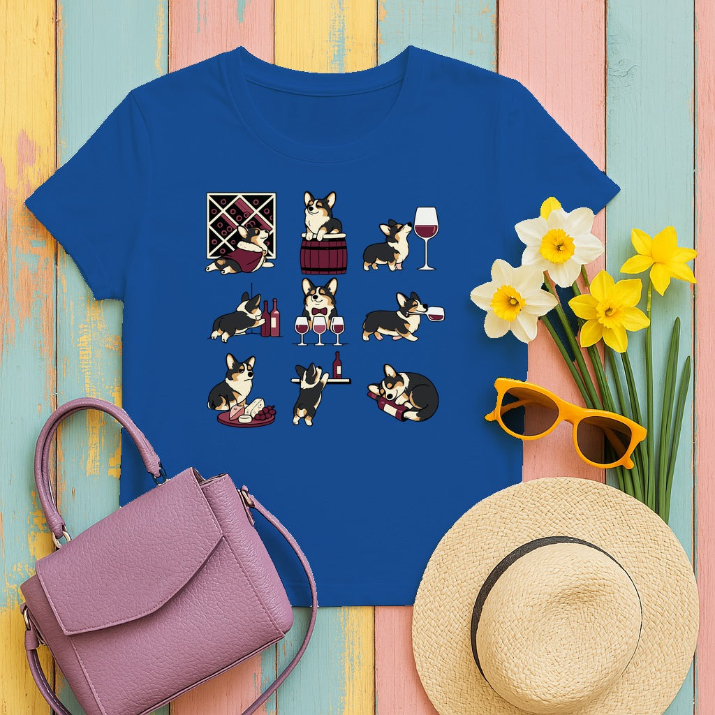The Vintage Corgi Uncorked T-Shirt in Royal