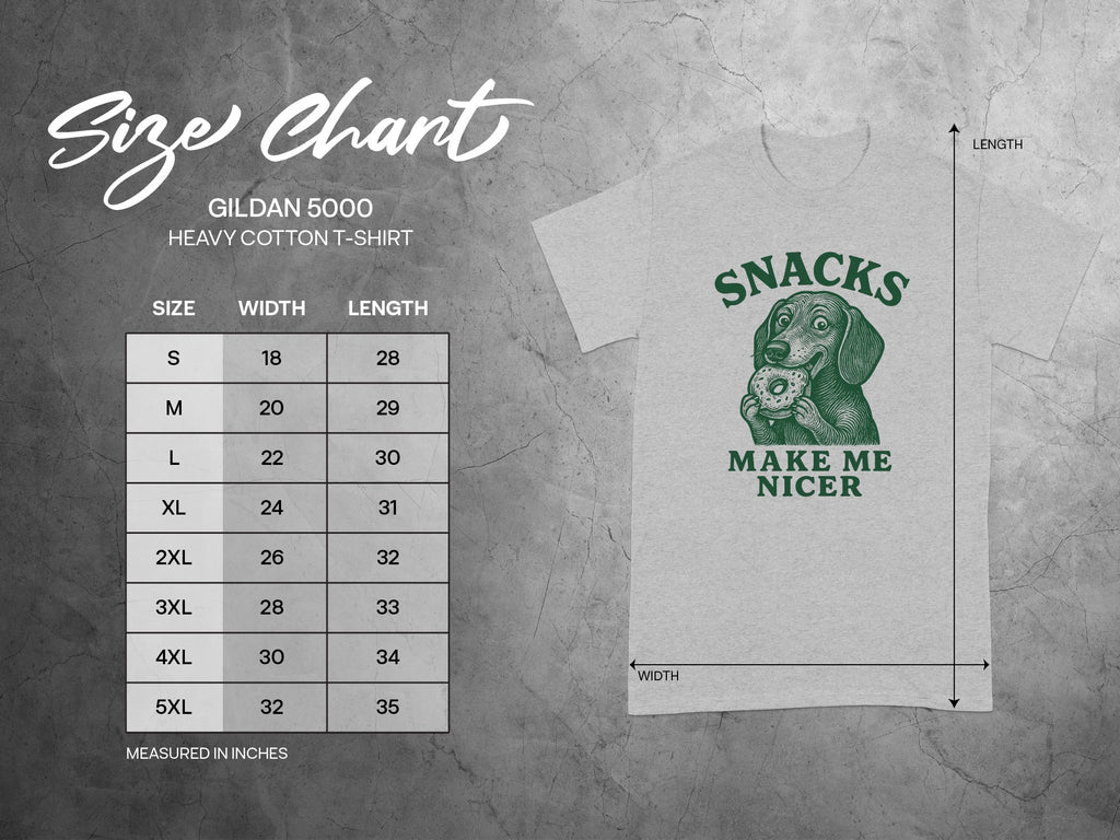 Snacks Make Me Nicer Heavy Cotton Graphic T-shirt