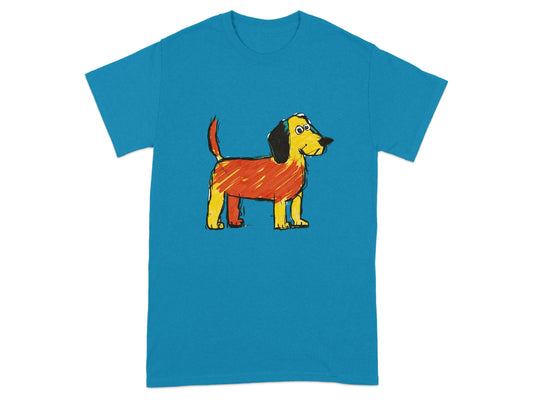 Colorful Hand-Drawn Dog Graphic T-Shirt product type
