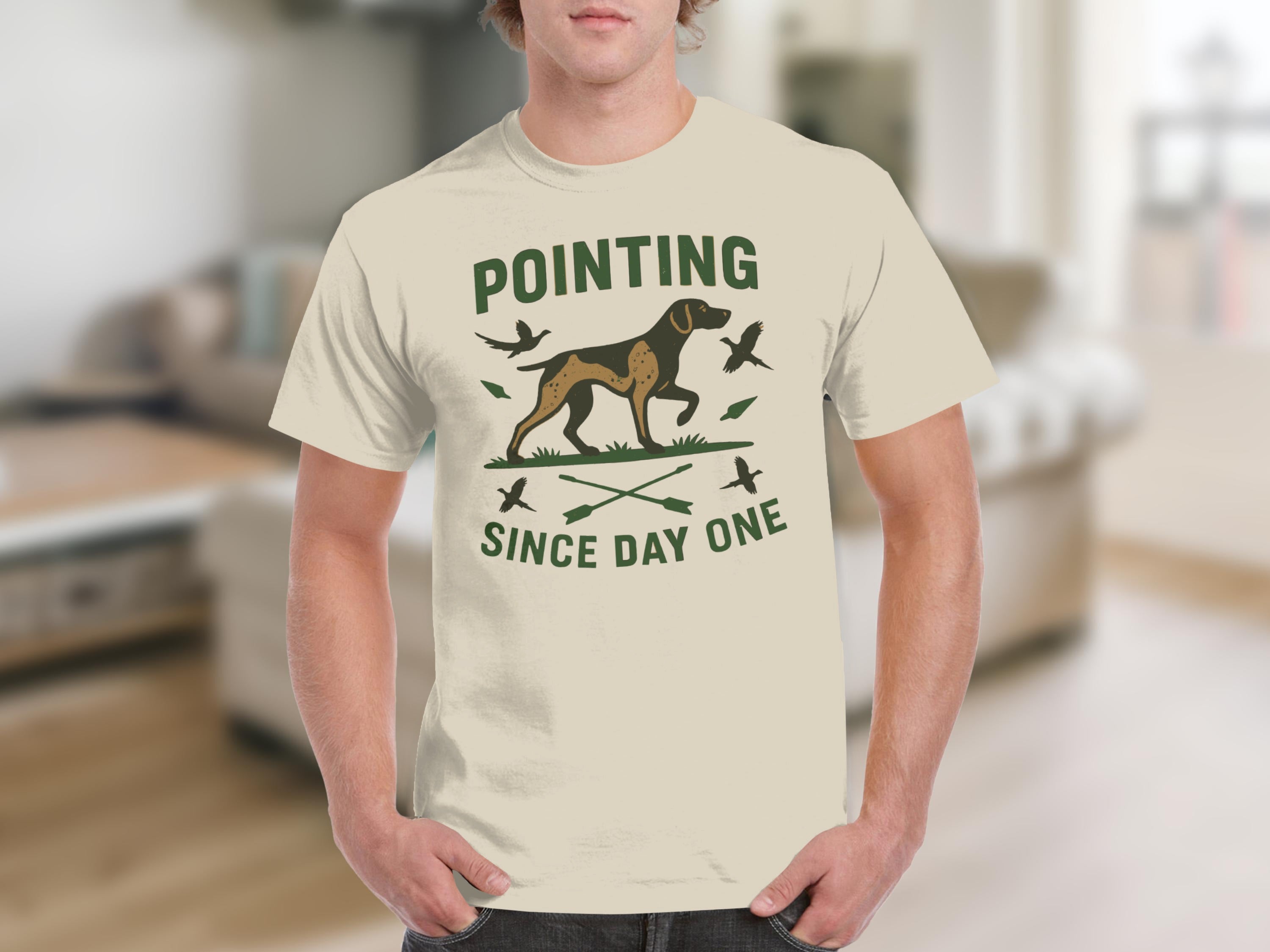 Pointing Since Day One Bird Hunting T-shirt