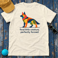 Abstract Feral German Shepherd T-Shirt in Natural