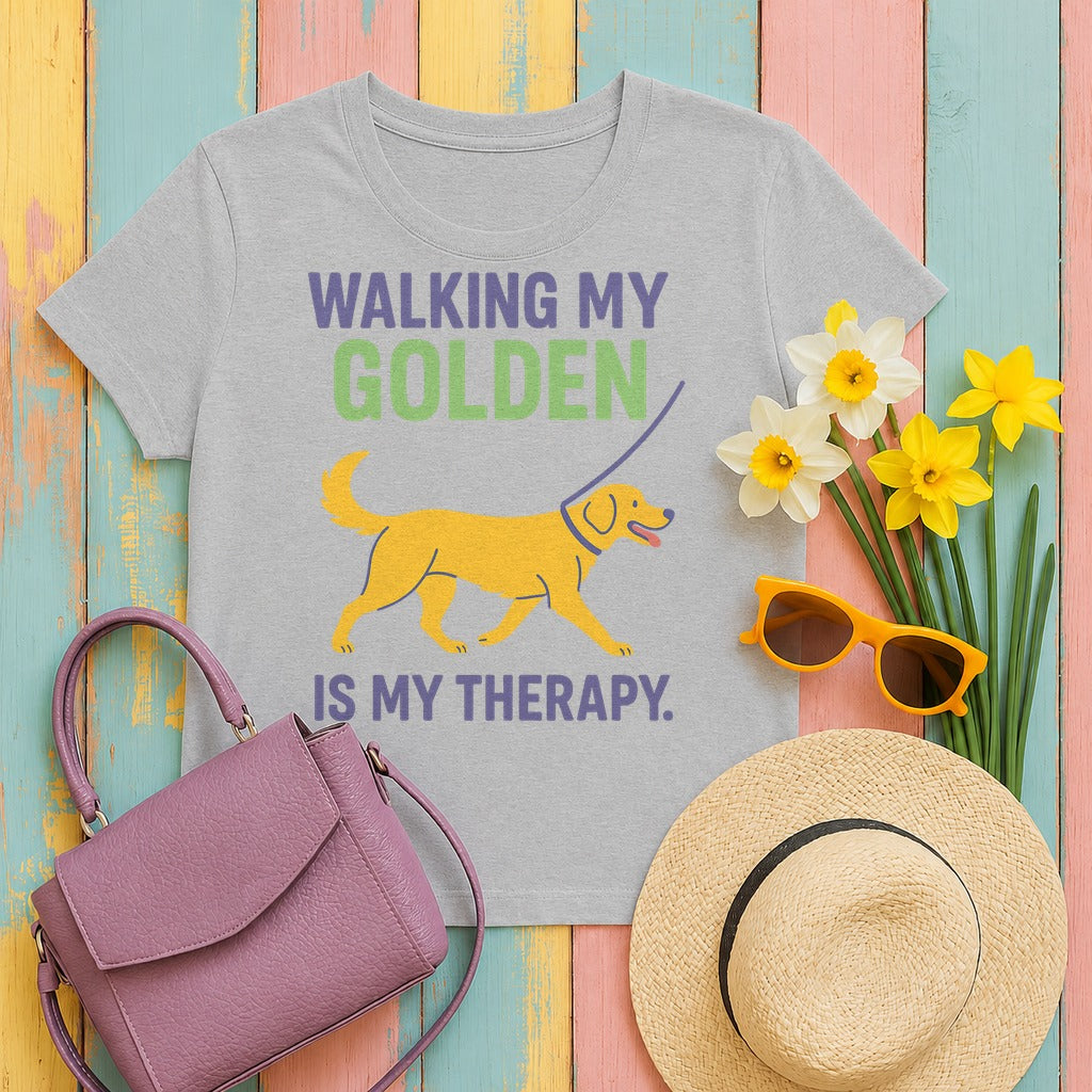 Walking My Golden T-Shirt in Sport Grey
