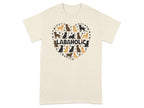 Heart shape made of puppies with "LABAHOLIC" text below.