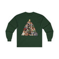 Australian Shepherd Christmas Tree long sleeve tee in Forest Green