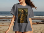 Mona Lisa and Dog Artistic Print Oversized T-Shirt