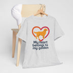 Golden Retriever "My heart belongs to my golden" t-shirt