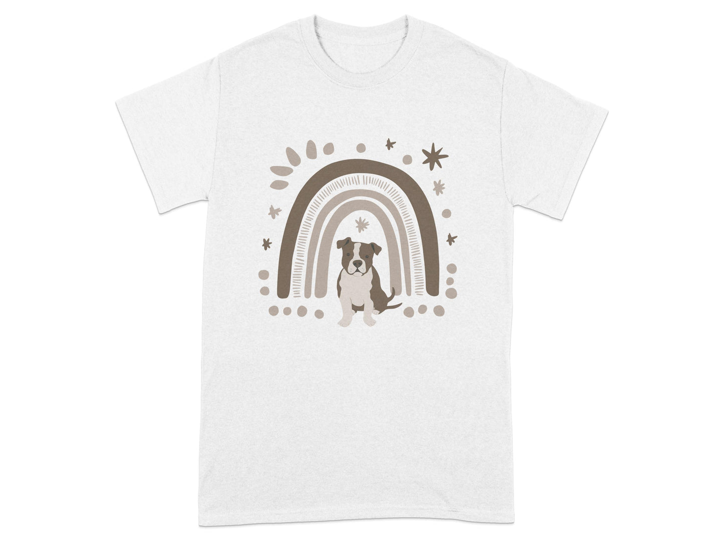 Adorable Dog and Rainbow Graphic T-shirt product type
