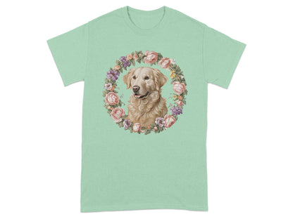 Floral Wreath Golden Retriever Graphic T-Shirt product type