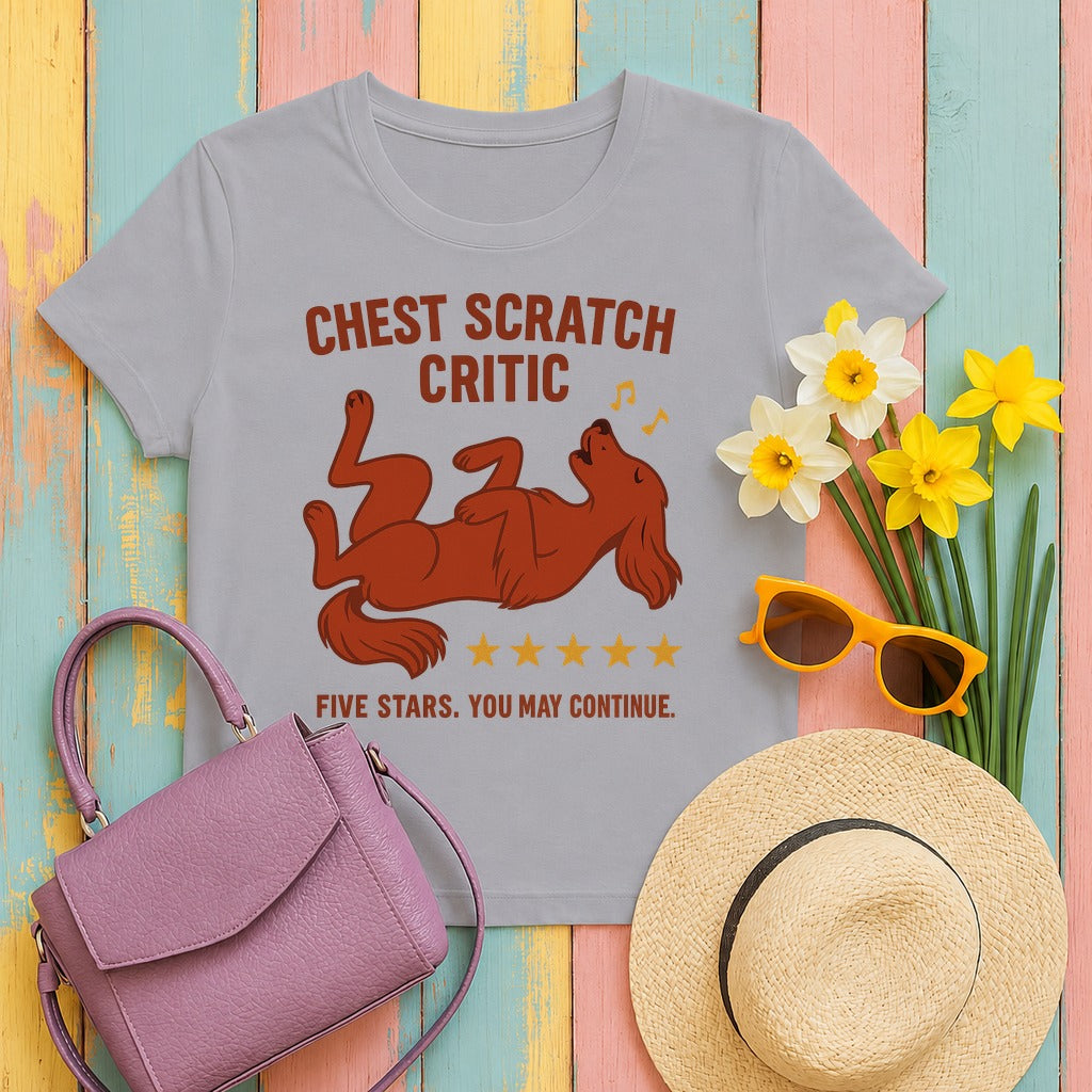 Irish Setter Chest Scratch Critic T-shirt in Athletic Heather