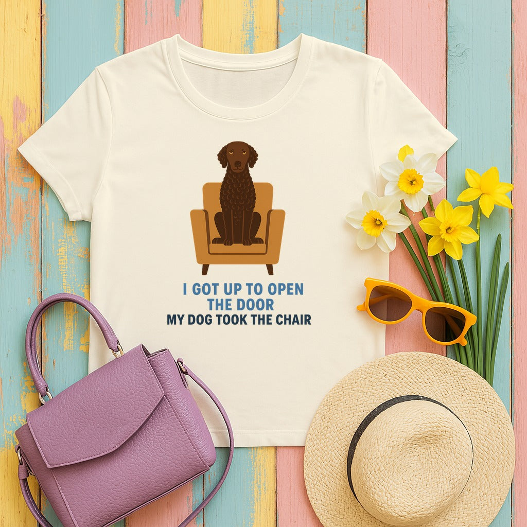 Curly-Coated Retriever My Dog Took The Chair Tee in Natural