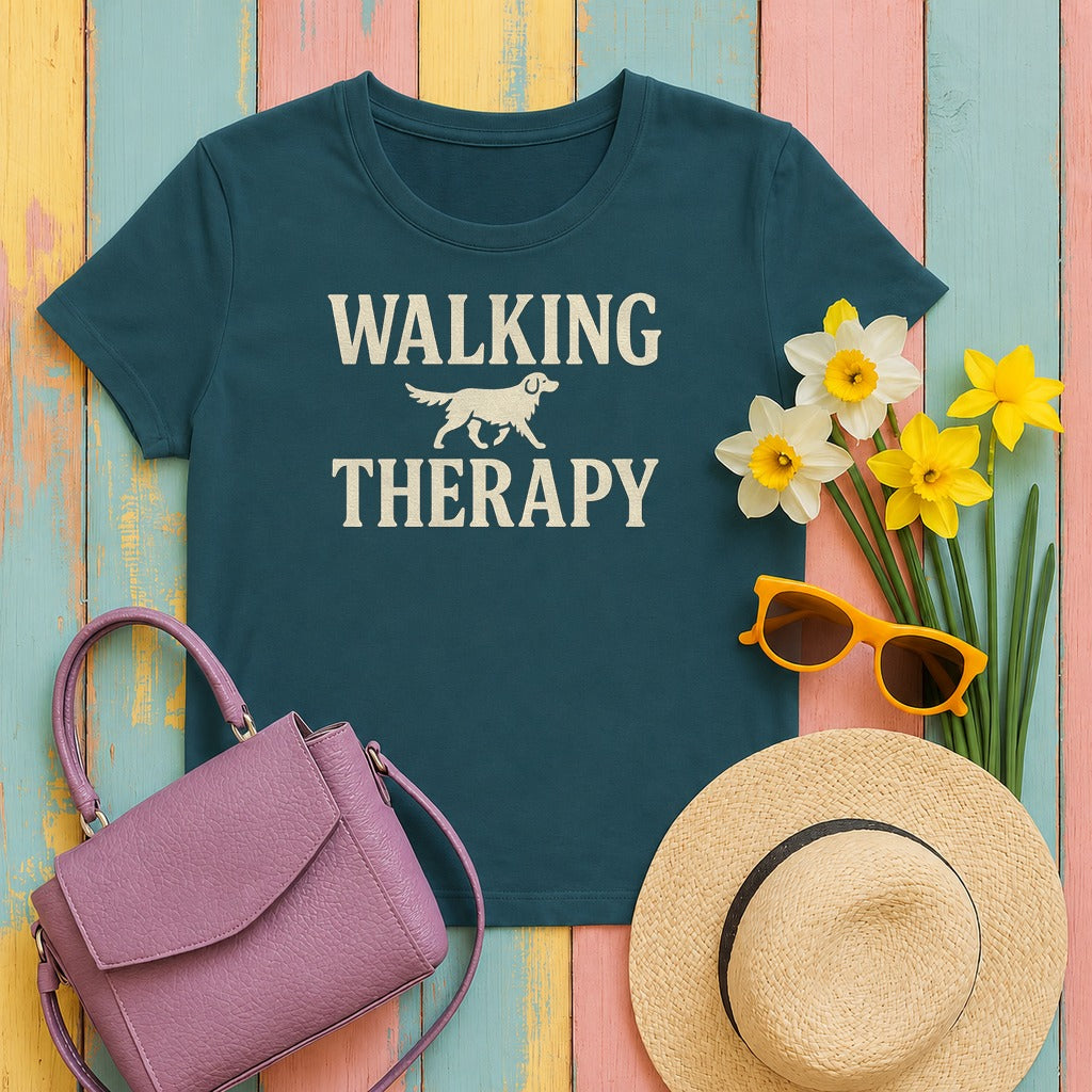 Flat-Coat Walking Therapy Tee in Heather Deep Teal