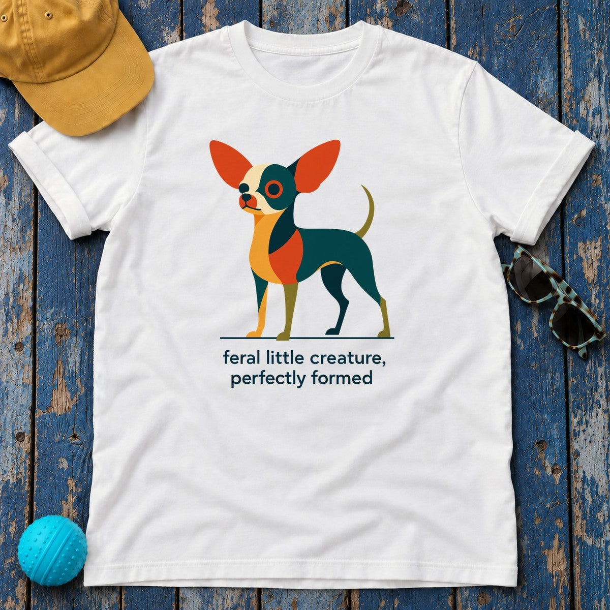 Feral Little Chihuahua T-Shirt in White
