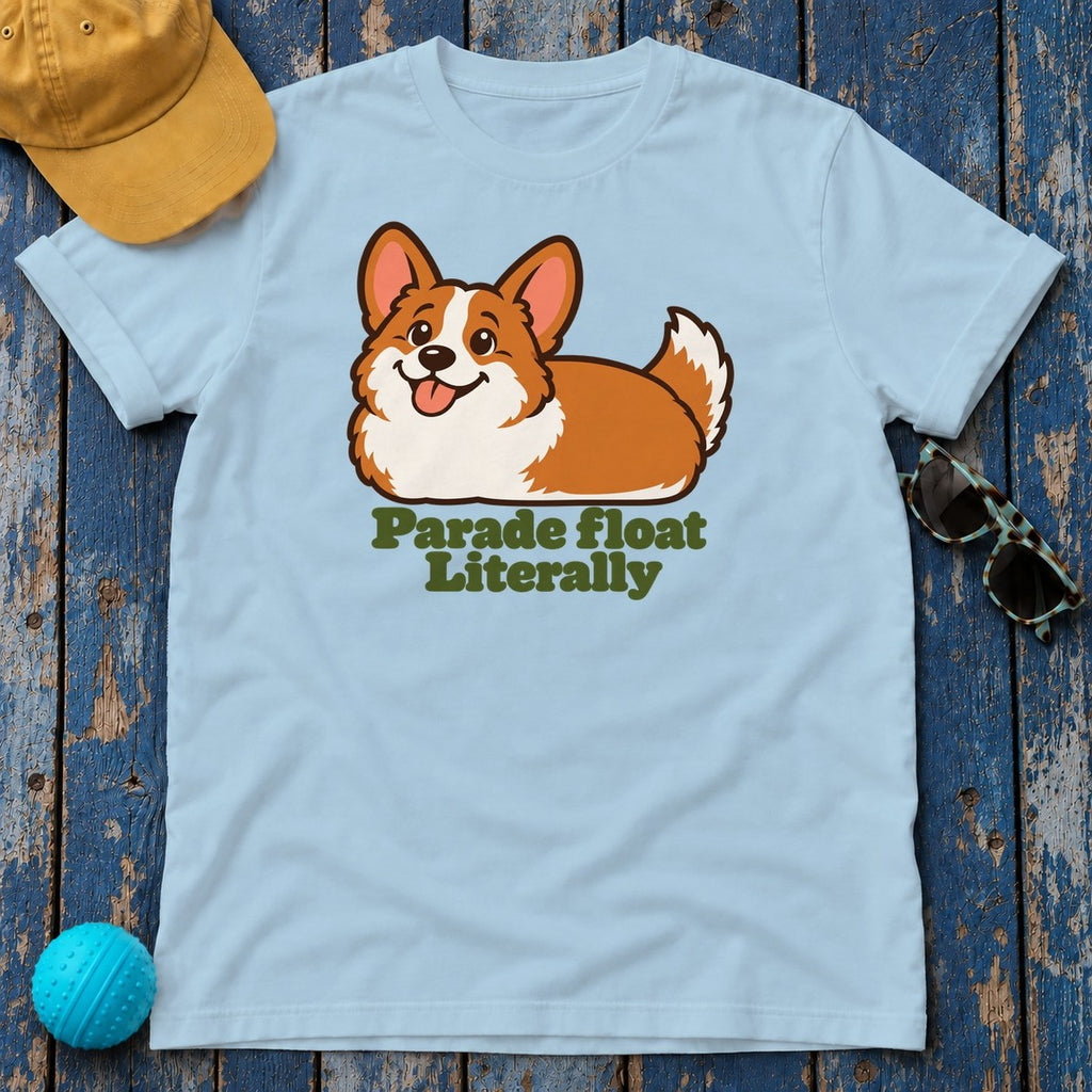 Parade Float Literally Corgi T-Shirt — Light Blue