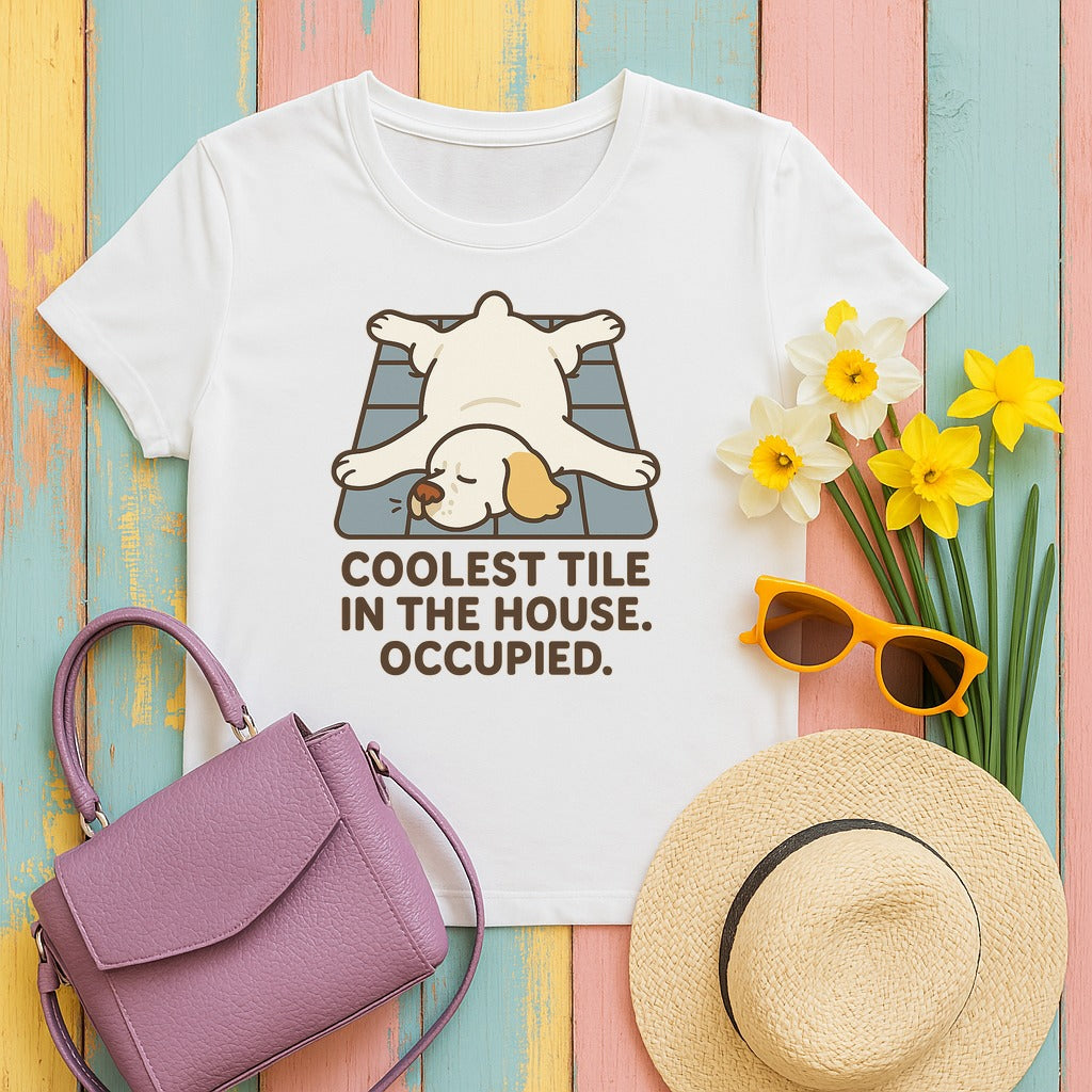 Clumber Coolest Tile Tee in White