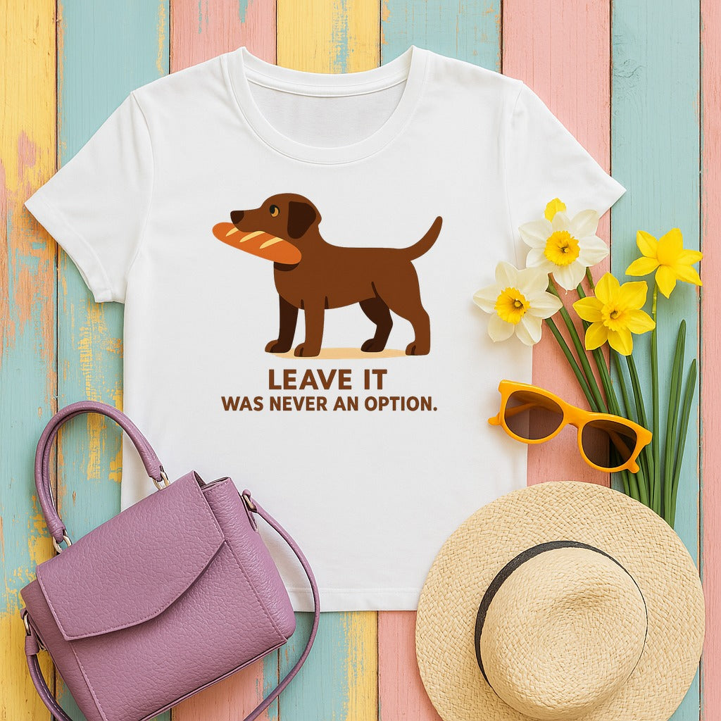 Chocolate Lab Leave It Tee in White